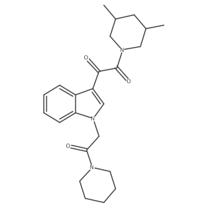 1-(3,5-dimethylpiperidin-1-yl)-2-(1-(2-oxo-2-(piperidin-1-yl)ethyl)-1H-indol-3-yl)ethane-1,2-dione结构式