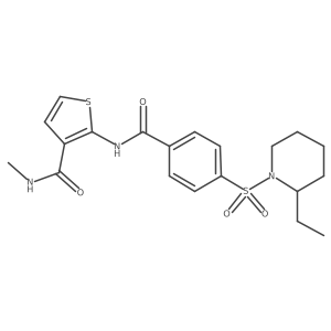 2-(4-((2-ethylpiperidin-1-yl)sulfonyl)benzamido)-N-methylthiophene-3-carboxamide Structure