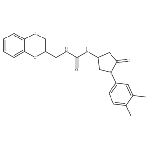 1-((2,3-Dihydrobenzo[b][1,4]dioxin-2-yl)methyl)-3-(1-(3,4-dimethylphenyl)-5-oxopyrrolidin-3-yl)urea Structure