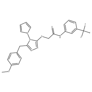 2-((5-(4-methoxybenzyl)-4-(1H-pyrrol-1-yl)-4H-1,2,4-triazol-3-yl)thio)-N-(3-(trifluoromethyl)phenyl)acetamide Structure