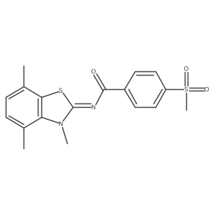 (Z)-4-(methylsulfonyl)-N-(3,4,7-trimethylbenzo[d]thiazol-2(3H)-ylidene)benzamide结构式