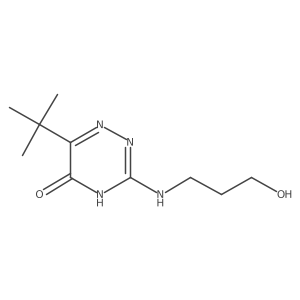 6-Tert-butyl-3-[(3-hydroxypropyl)amino]-1,2,4-triazin-5-ol结构式