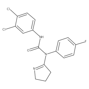3-(3,4-dichlorophenyl)-1-(3,4-dihydro-2H-pyrrol-5-yl)-1-(4-fluorophenyl)urea Structure