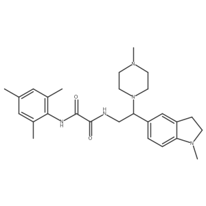 N1-mesityl-N2-(2-(1-methylindolin-5-yl)-2-(4-methylpiperazin-1-yl)ethyl)oxalamide结构式