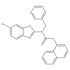 N-(6-bromobenzo[d]thiazol-2-yl)-2-(naphthalen-1-yl)-N-(pyridin-3-ylmethyl)acetamide结构式