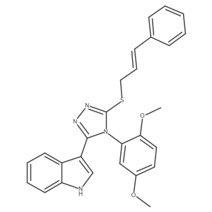 (E)-3-(5-(cinnamylthio)-4-(2,5-dimethoxyphenyl)-4H-1,2,4-triazol-3-yl)-1H-indole结构式