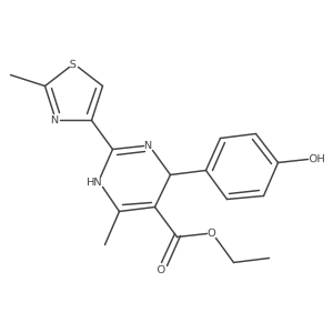 Ethyl 2-(2-methylthiazol-4-yl)-4-(4-hydroxyphenyl)-6-methyl-1,4-dihydro-pyrimidin-5-carboxylate结构式