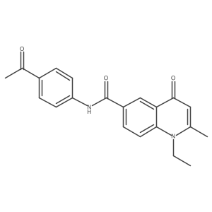 N-(4-acetylphenyl)-1-ethyl-2-methyl-4-oxo-1,4-dihydroquinoline-6-carboxamide Structure