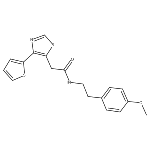 N-(4-Methoxyphenethyl)-2-(4-(thiophen-2-yl)thiazol-5-yl)acetamide结构式