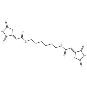 Acetamide, N,Na(2)-1,6-hexanediylbis[2-(2,4-dioxo-5-thiazolidinylidene)- Structure