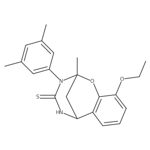 3-(3,5-dimethylphenyl)-10-ethoxy-2-methyl-5,6-dihydro-2H-2,6-methanobenzo[g][1,3,5]oxadiazocine-4(3H)-thione结构式