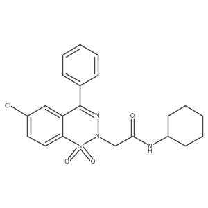 2-(6-chloro-1,1-dioxido-4-phenyl-2H-1,2,3-benzothiadiazin-2-yl)-N-cyclohexylacetamide Structure