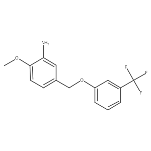 2-Methoxy-5-[[3-(trifluoromethyl)phenoxy]methyl]benzenamine Structure