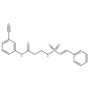 N-(3-cyanophenyl)-3-[[(E)-2-phenylethenyl]sulfonylamino]propanamide结构式