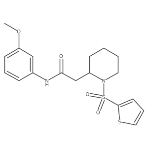 N-(3-methoxyphenyl)-2-(1-(thiophen-2-ylsulfonyl)piperidin-2-yl)acetamide结构式