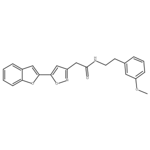 2-(5-(benzofuran-2-yl)isoxazol-3-yl)-N-(3-methoxyphenethyl)acetamide结构式