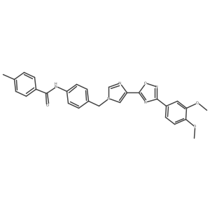 N-[4-({4-[3-(3,4-dimethoxyphenyl)-1,2,4-oxadiazol-5-yl]-1H-imidazol-1-yl}methyl)phenyl]-4-methylbenzamide结构式