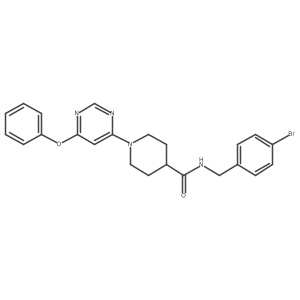 N-(4-bromobenzyl)-1-(6-phenoxypyrimidin-4-yl)piperidine-4-carboxamide结构式