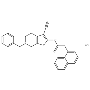 N-(6-benzyl-3-cyano-4,5,6,7-tetrahydrothieno[2,3-c]pyridin-2-yl)-2-(naphthalen-1-yl)acetamide hydrochloride结构式