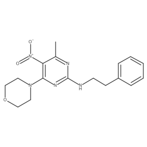 4-methyl-6-morpholino-5-nitro-N-phenethylpyrimidin-2-amine Structure