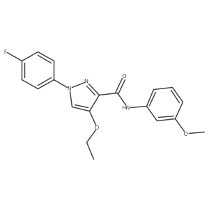4-ethoxy-1-(4-fluorophenyl)-N-(3-methoxyphenyl)-1H-pyrazole-3-carboxamide结构式