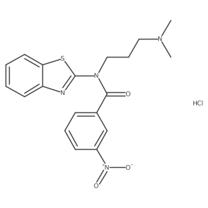 N-(benzo[d]thiazol-2-yl)-N-(3-(dimethylamino)propyl)-3-nitrobenzamide hydrochloride结构式