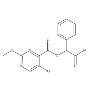 Carbamoyl(phenyl)methyl 5-chloro-2-(methylsulfanyl)pyrimidine-4-carboxylate结构式
