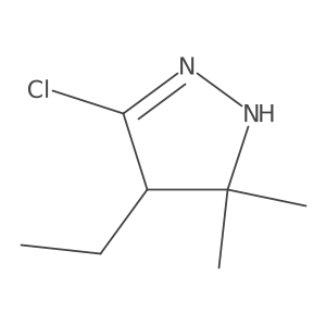 3-Chloro-4-ethyl-4,5-dihydro-5,5-dimethyl-1h-pyrazole结构式