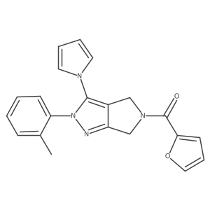 (3-(1H-pyrrol-1-yl)-2-(o-tolyl)pyrrolo[3,4-c]pyrazol-5(2H,4H,6H)-yl)(furan-2-yl)methanone结构式