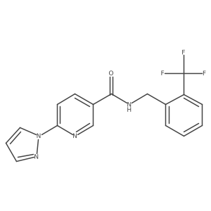 6-(1H-pyrazol-1-yl)-N-(2-(trifluoromethyl)benzyl)nicotinamide Structure