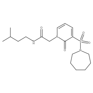 2-(3-(azepan-1-ylsulfonyl)-2-oxopyridin-1(2H)-yl)-N-isopentylacetamide结构式