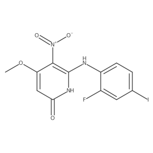 6-(2-fluoro-4-iodoanilino)-4-methoxy-5-nitro-1H-pyridin-2-one结构式