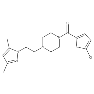 (5-chlorothiophen-2-yl)(4-(2-(3,5-dimethyl-1H-pyrazol-1-yl)ethyl)piperazin-1-yl)methanone结构式