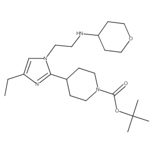tert-butyl 4-(4-ethyl-1-(2-(tetrahydropyran-4-ylamino)ethyl)-1H-imidazol-2-yl)piperidine-1-carboxylate Structure
