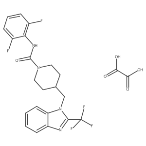 N-(2,6-difluorophenyl)-4-((2-(trifluoromethyl)-1H-benzo[d]imidazol-1-yl)methyl)piperidine-1-carboxamide oxalate结构式