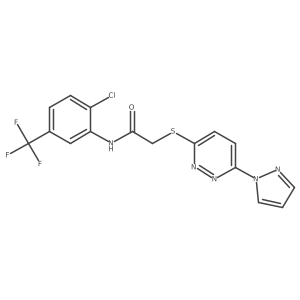 2-((6-(1H-pyrazol-1-yl)pyridazin-3-yl)thio)-N-(2-chloro-5-(trifluoromethyl)phenyl)acetamide Structure