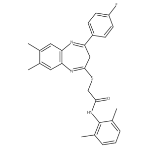 N-(2,6-Dimethylphenyl)-2-{[4-(4-fluorophenyl)-7,8-dimethyl-3H-1,5-benzodiazepin-2-YL]sulfanyl}acetamide结构式