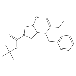 1-Pyrrolidinecarboxylic acid, 3-[(chloroacetyl)(phenylmethyl)amino]-4-hydroxy-, 1,1-dimethylethyl ester, trans- Structure