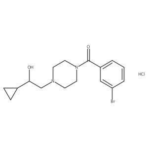 (3-Bromophenyl)(4-(2-cyclopropyl-2-hydroxyethyl)piperazin-1-yl)methanone hydrochloride Structure
