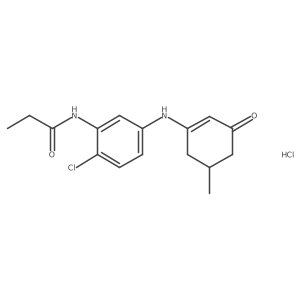 N-(2-Chloro-5-((5-methyl-3-oxocyclohex-1-enyl)amino)phenyl)propanamide hydrochloride Structure