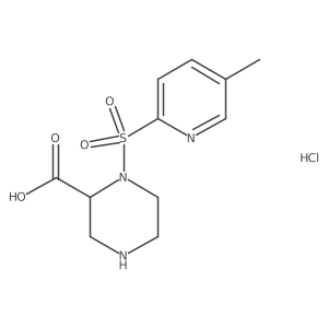 1-((5-Methylpyridin-2-yl)sulfonyl)piperazine-2-carboxylic acid hydrochloride结构式