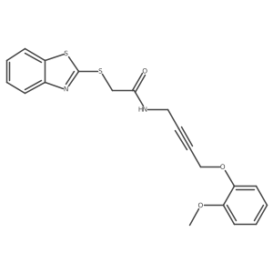 2-(benzo[d]thiazol-2-ylthio)-N-(4-(2-methoxyphenoxy)but-2-yn-1-yl)acetamide Structure