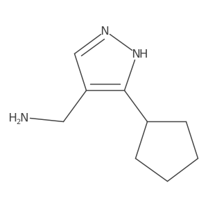 (5-cyclopentyl-1H-pyrazol-4-yl)methanamine Structure