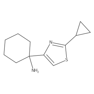 1-(2-Cyclopropyl-1,3-thiazol-4-yl)cyclohexan-1-amine结构式