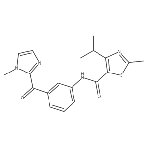 2-methyl-N-{3-[(1-methyl-1H-imidazol-2-yl)carbonyl]phenyl}-4-(propan-2-yl)-1,3-thiazole-5-carboxamide结构式