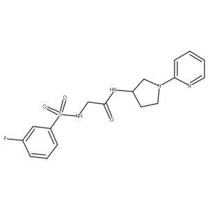 2-(3-fluorobenzenesulfonamido)-N-[1-(pyridin-2-yl)pyrrolidin-3-yl]acetamide结构式