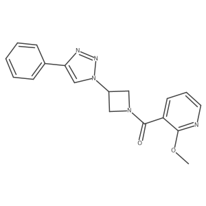 2-methoxy-3-[3-(4-phenyl-1H-1,2,3-triazol-1-yl)azetidine-1-carbonyl]pyridine结构式