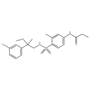 N-(4-(N-(2-(3-chlorophenyl)-2-methoxypropyl)sulfamoyl)-3-methylphenyl)propionamide Structure