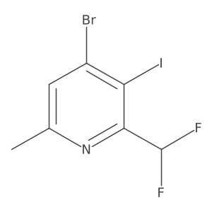 4-Bromo-2-(difluoromethyl)-3-iodo-6-methylpyridine Structure