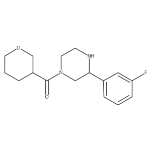 (3-(3-Fluorophenyl)piperazin-1-yl)(tetrahydro-2H-pyran-3-yl)methanone Structure